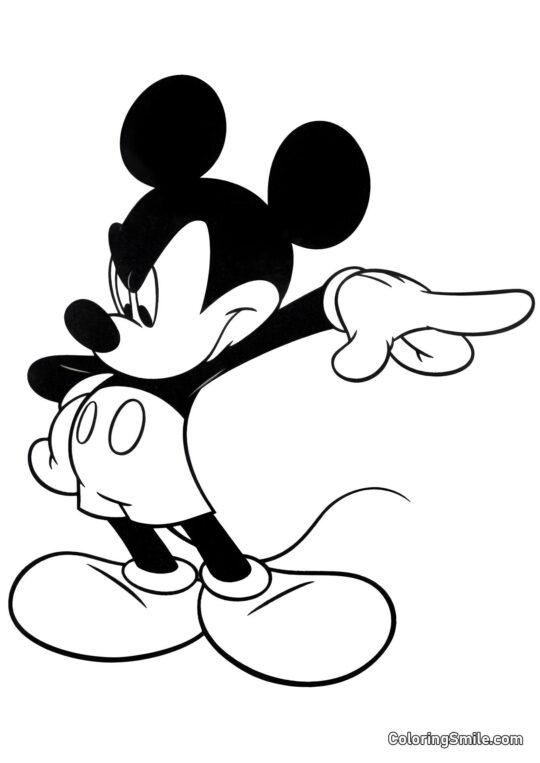 Mickey Mouse se velmi naštval - Omalovánka
