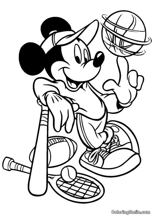 Mickey Mouse dělá sporty - Omalovánka