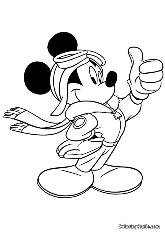 Mickey Mouse v zimním kostýmu - Omalovánka