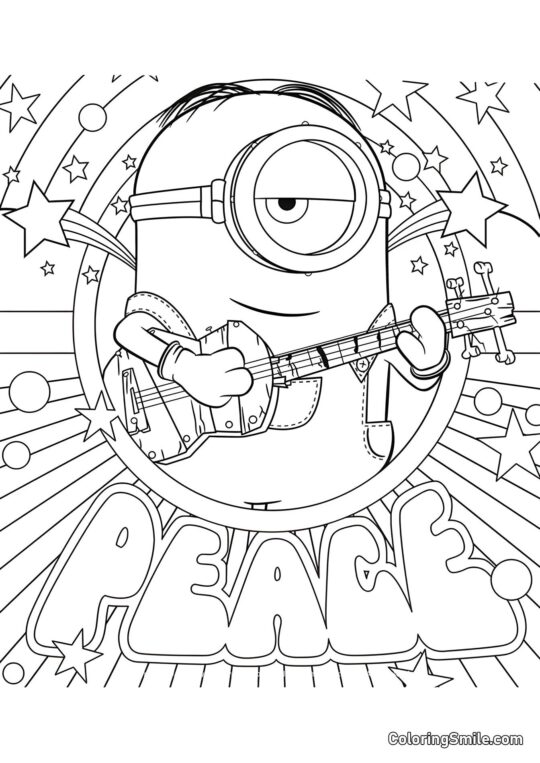 Stuart s kytarou - Omalovánka