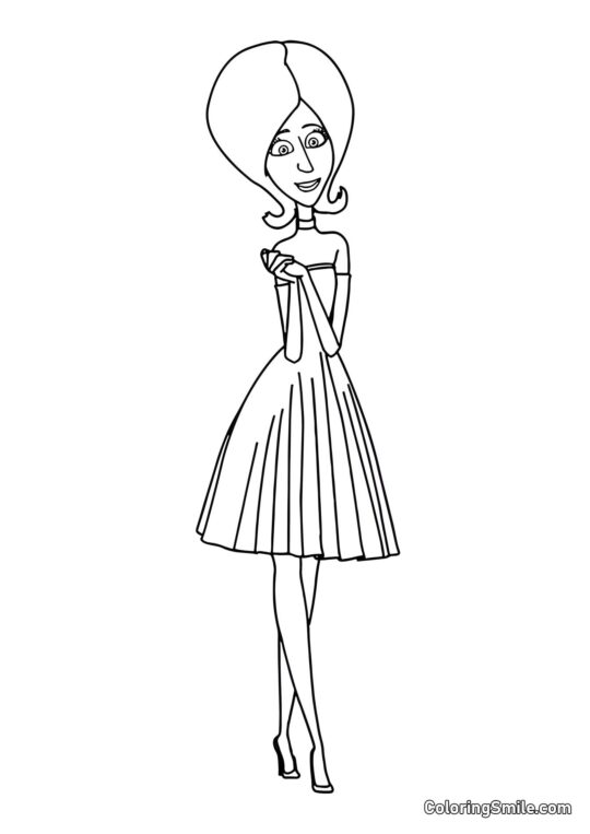 Scarlet Overkillová v šatech - Omalovánka