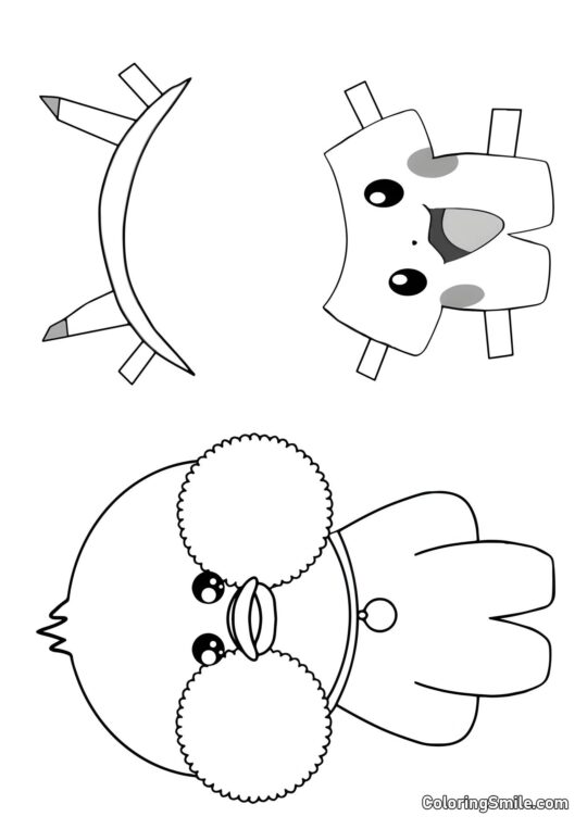 Lalafanfan v oblečení (Pikachu kostým) Lalafanfan v oblečení (Pikachu kostým) - Omalovánka