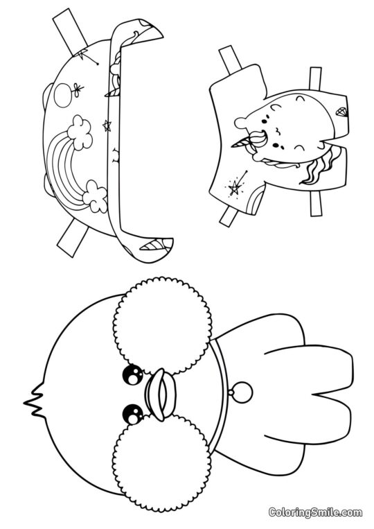 Lalafanfan v oblečení (jednorožec pyžamo) Lalafanfan v oblečení (jednorožec pyžamo) - Omalovánka