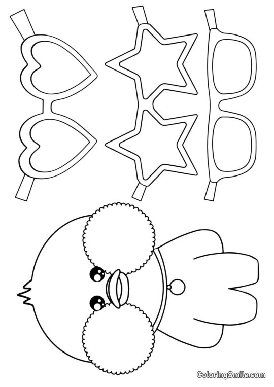 Lalafanfan s vyřezávanými brýlemi Lalafanfan s vyřezávanými brýlemi - Omalovánka