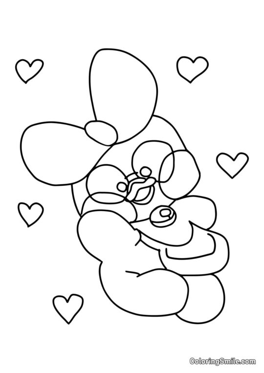 Lalafanfan Kachna se srdíčky Lalafanfan Kachna se srdíčky - Omalovánka