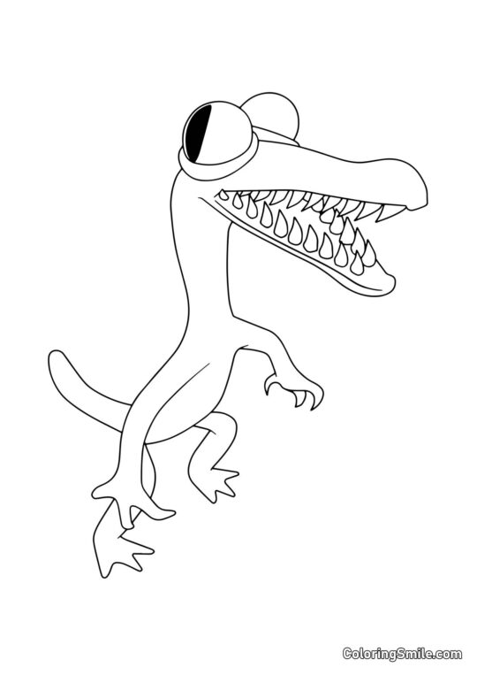 Zubatý oranžový z Rainbow Friends - Omalovánka