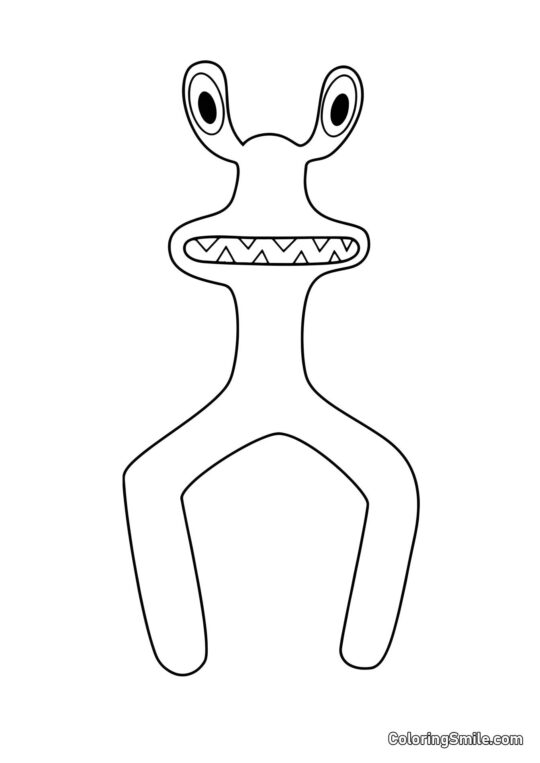 Růžový z Rainbow Friends - Omalovánka