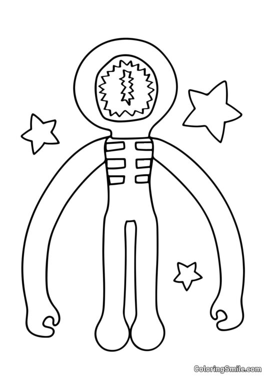 Červený kamarád s zubatou pusou - Omalovánka