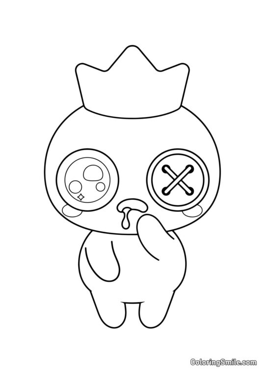 Kawaii modrý z Rainbow Friends - Omalovánka