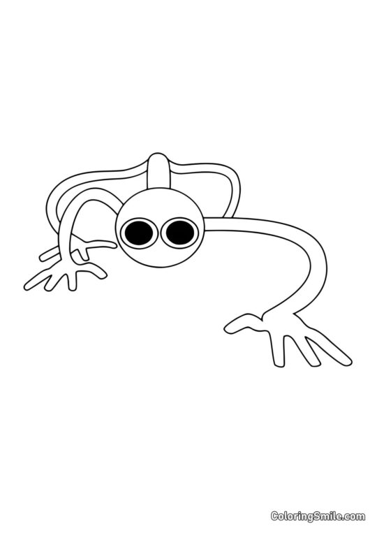 Fialový z Rainbow Friends se plíží - Omalovánka