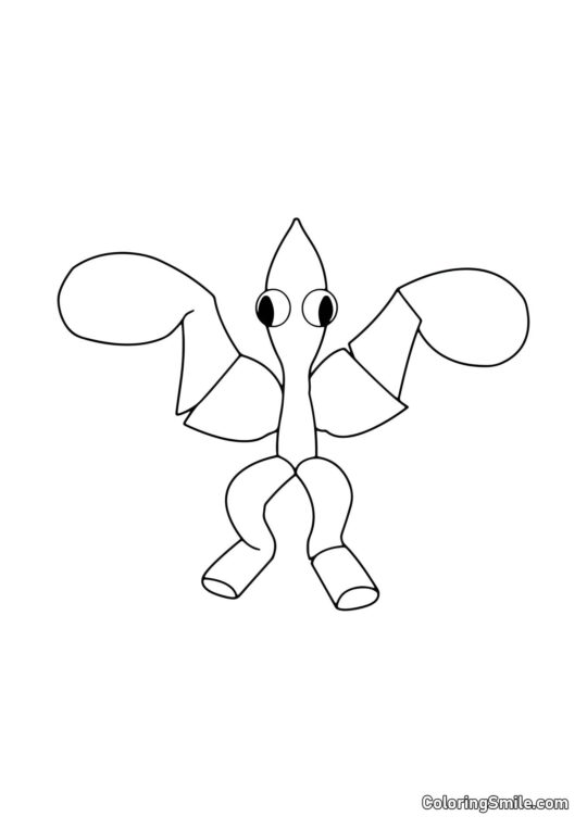 Světlý modrý z Rainbow Friends - Omalovánka