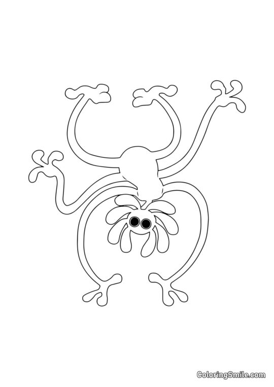 Žlutý mod chodící po rukou - Omalovánka