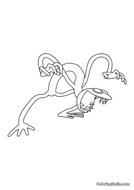 Nebezpečný fialový z Rainbow Friends - Omalovánka