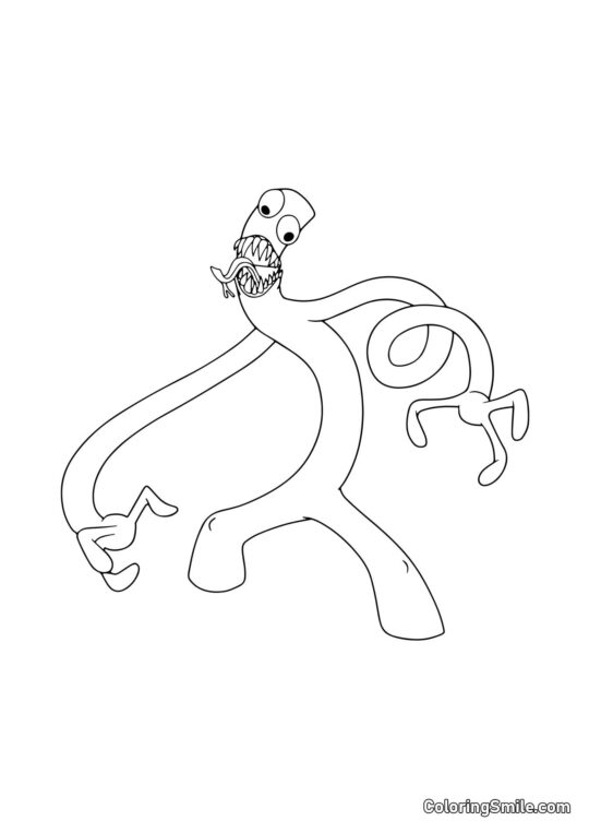 Zelený z Rainbow Friends - Omalovánka