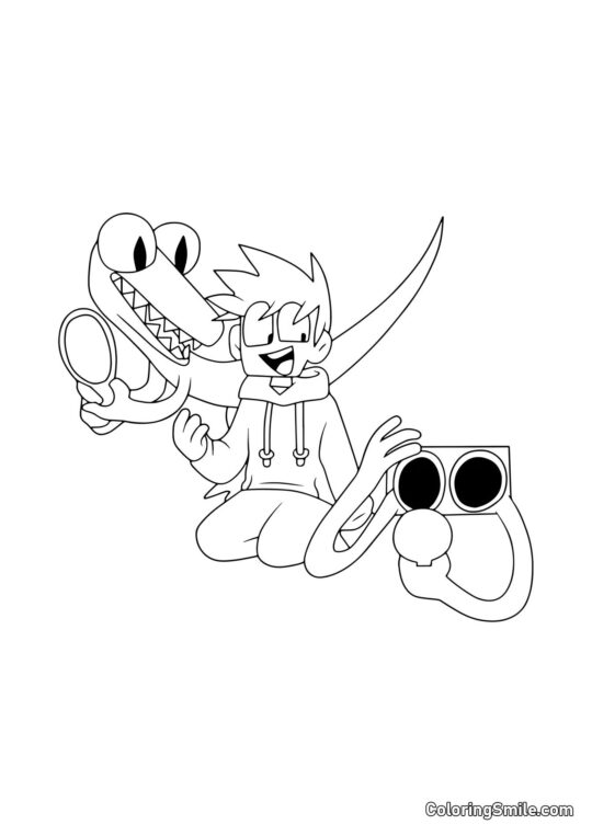 Oranžový a fialový s hráčem - Omalovánka