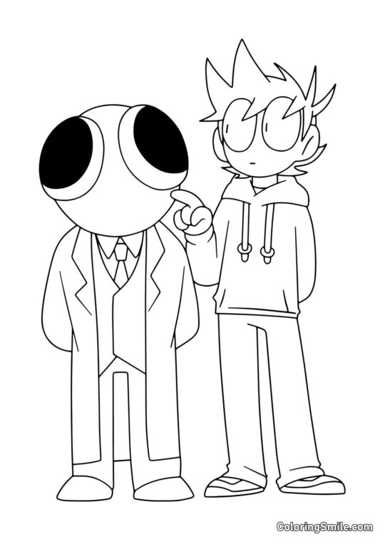 Červený a hráč - Omalovánka