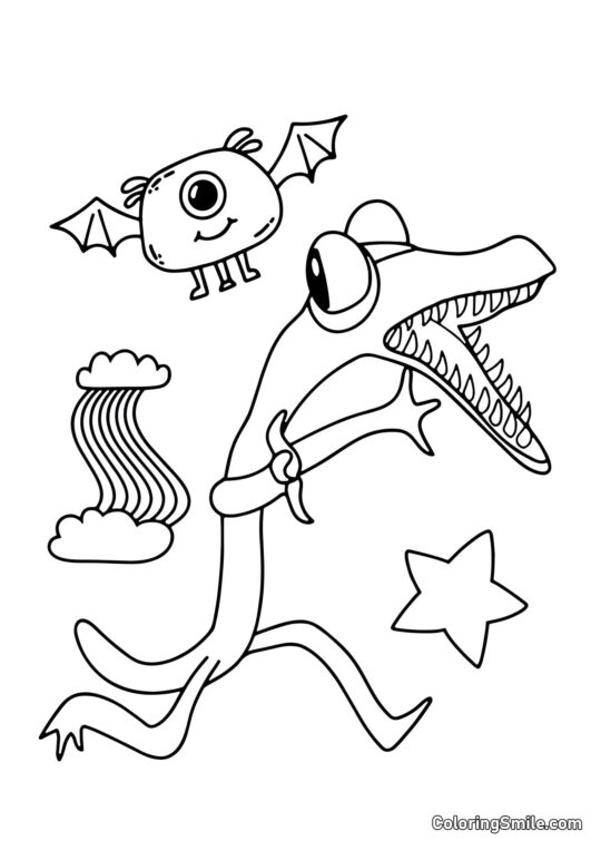 Oranžový kamarád utíká v panice - Omalovánka