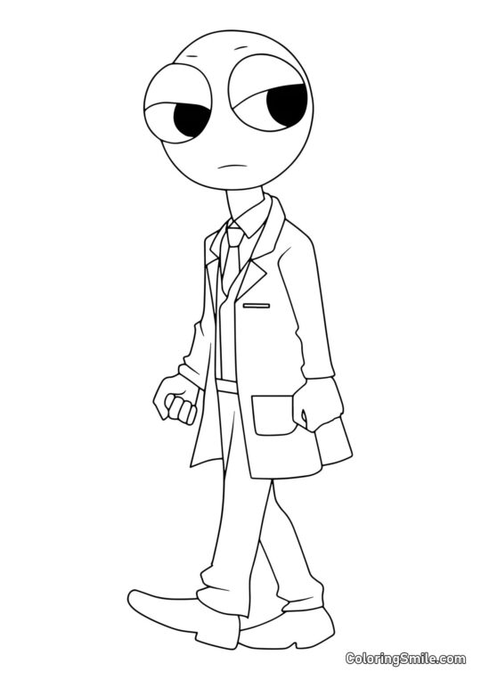 Zlý červený z Rainbow Friends - Omalovánka