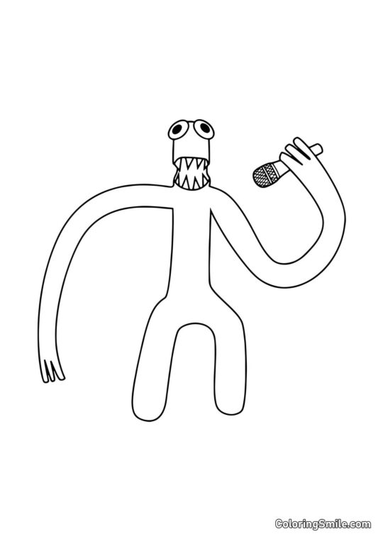 Zelený s mikrofonem - Omalovánka