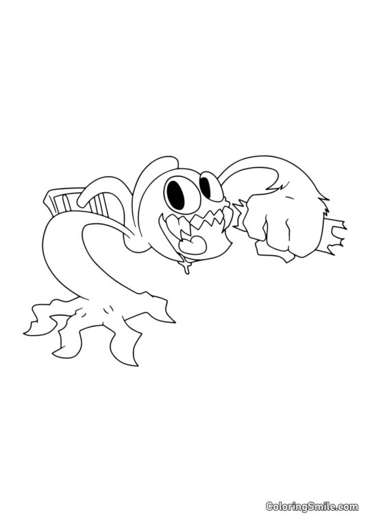 Fialový vylezl z ventilace - Omalovánka