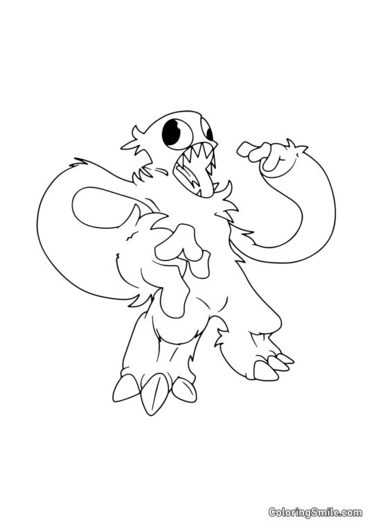 Rozzuřený zelený z Rainbow Friends - Omalovánka