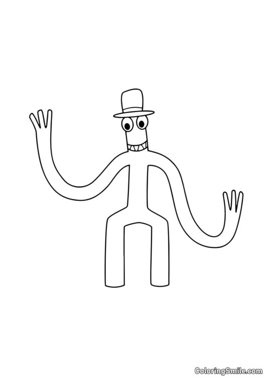 Zelený v klobouku - Omalovánka