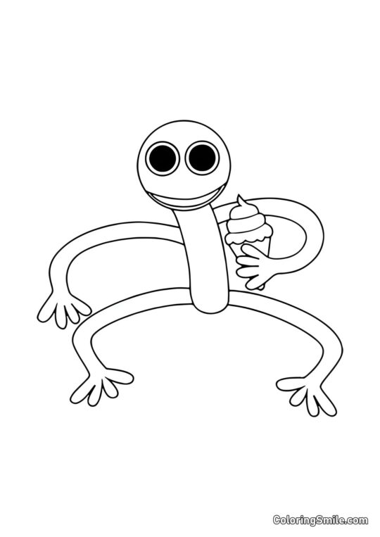 Rainbow Friends fialový s zmrzlinou - Omalovánka