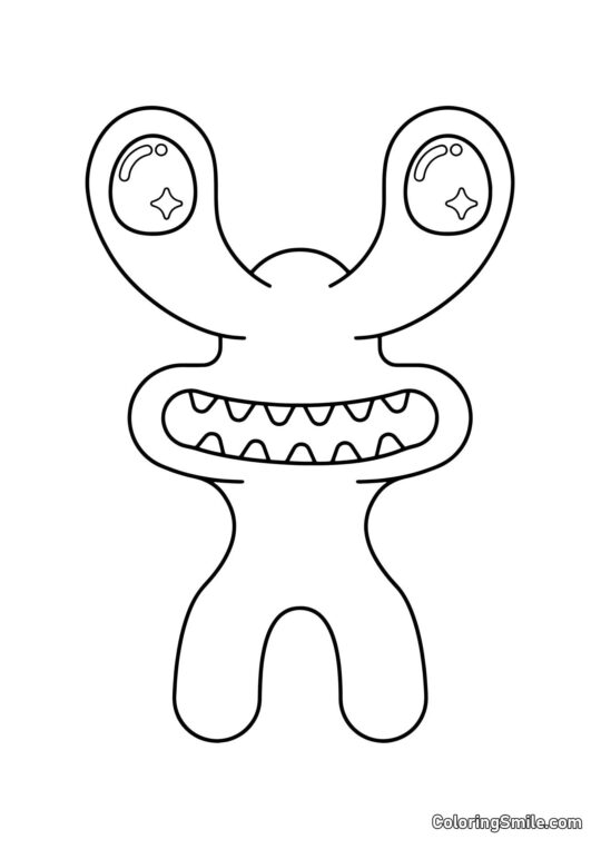 Kawaii růžový z Rainbow Friends - Omalovánka