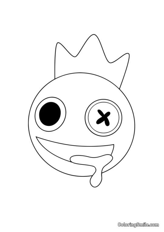 Portrét modrého z Rainbow Friends - Omalovánka