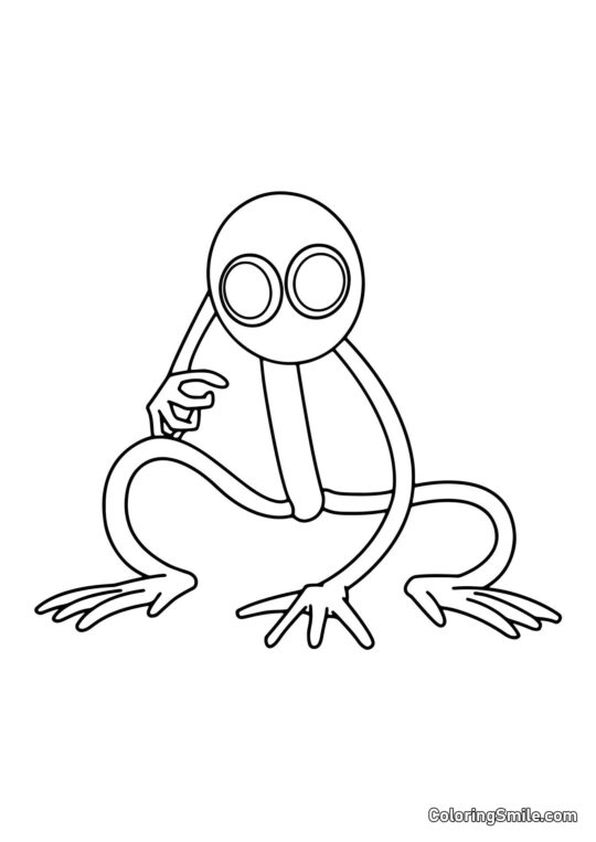 Fialový z Rainbow Friends - Omalovánka