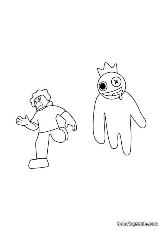 Modrý nahání hráče - Omalovánka