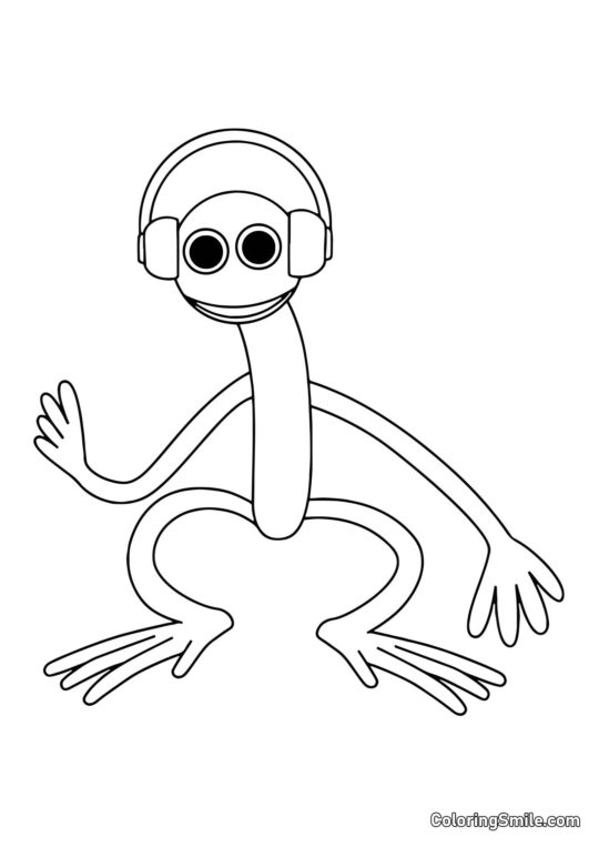 Fialový v sluchátkách - Omalovánka