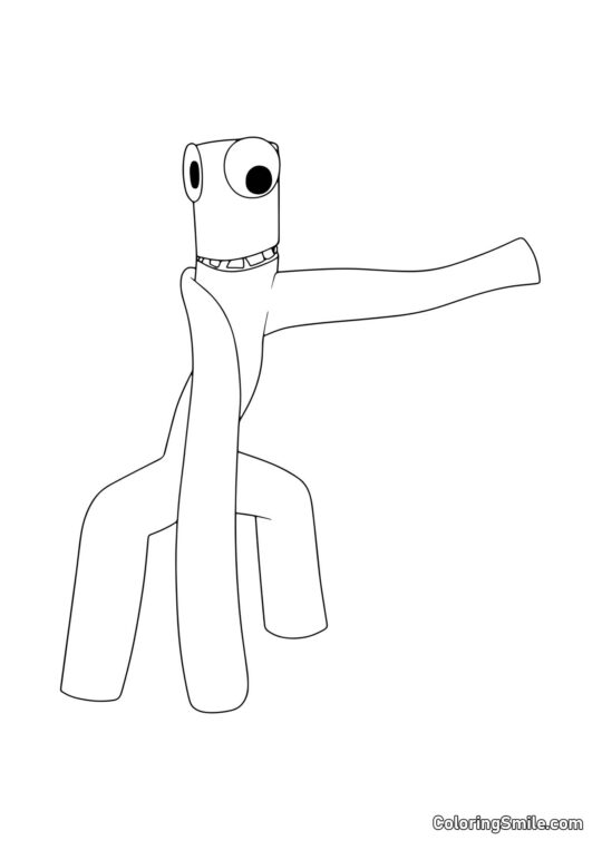 Vysoký zelený z Rainbow Friends - Omalovánka