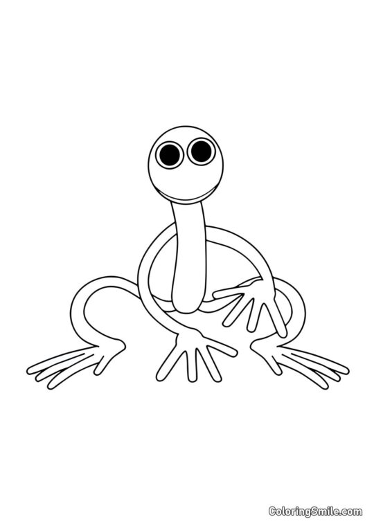 Rainbow Friends fialový sedí - Omalovánka