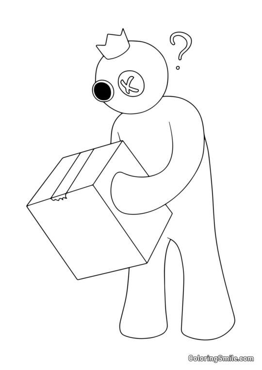 Modrý a krabice - Omalovánka