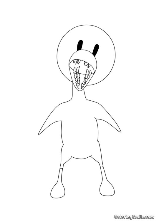 Žlutý z Rainbow Friends - Omalovánka