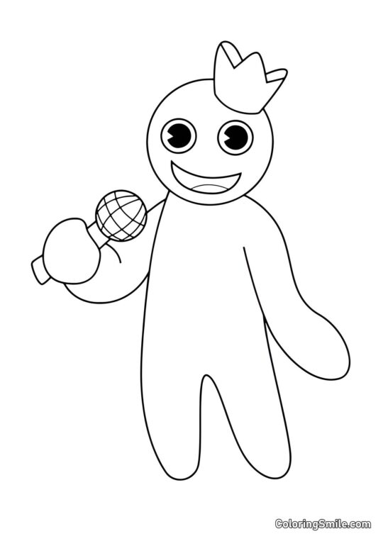 Modrý s mikrofonem - Omalovánka