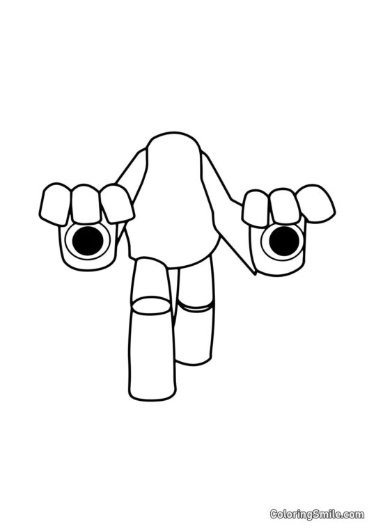 Bílý z Rainbow Friends - Omalovánka