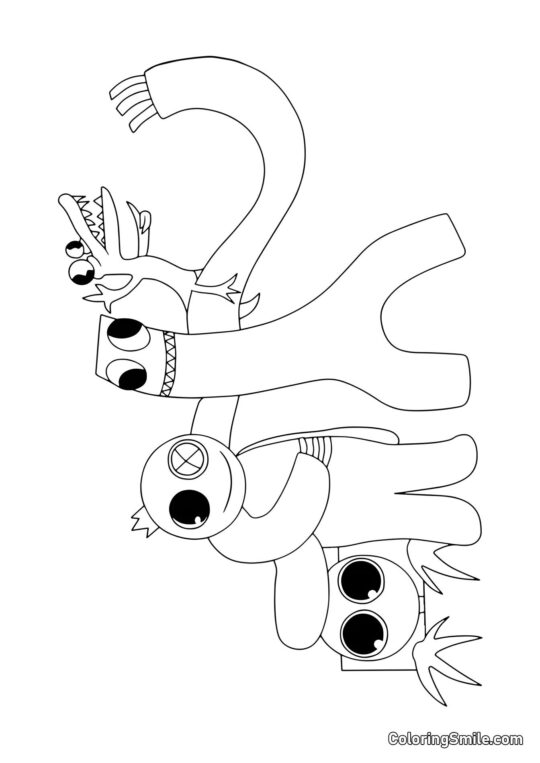 Veselí Rainbow Friends - Omalovánka