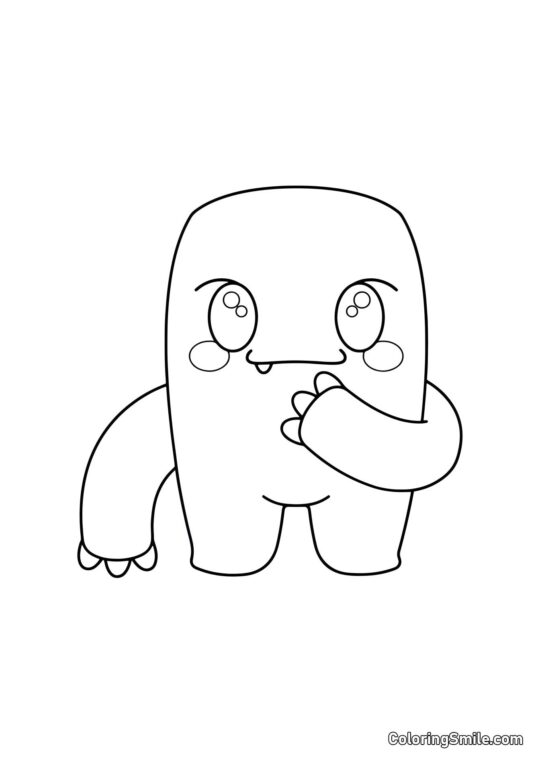 Kawaii zelený z Rainbow Friends - Omalovánka