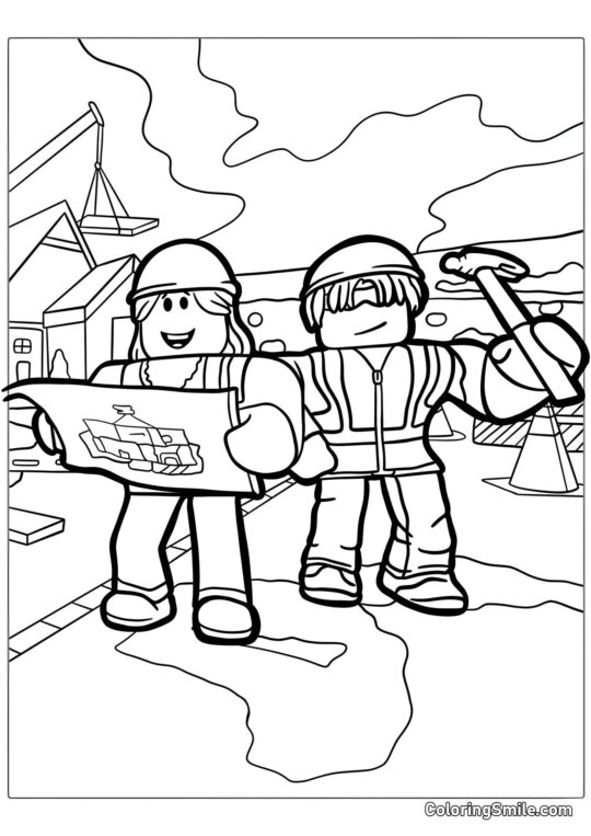 Roblox Builder Kůže Roblox Builder Kůže - Omalovánka