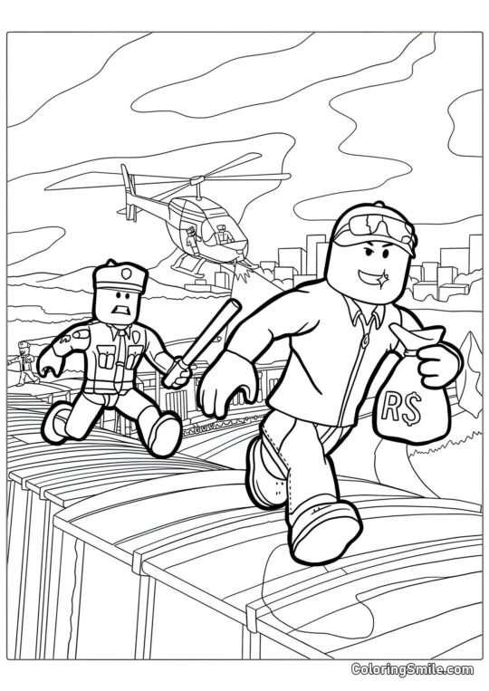 Roblox Utíkající před Policí Roblox Utíkající před Policí - Omalovánka