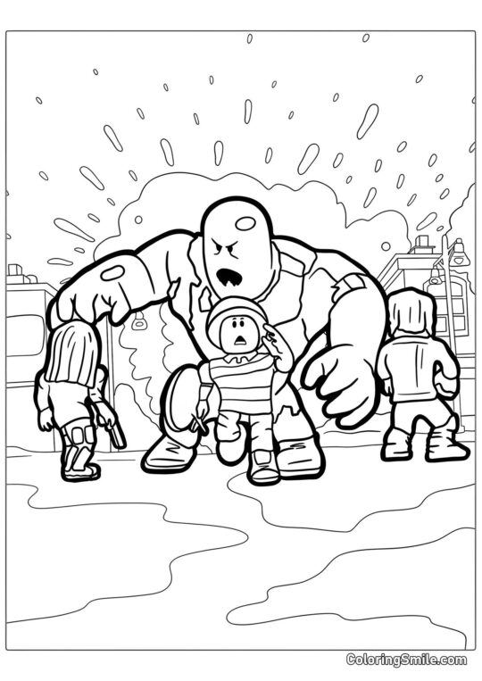 Roblox Utíkající před Monstrem Roblox Utíkající před Monstrem - Omalovánka