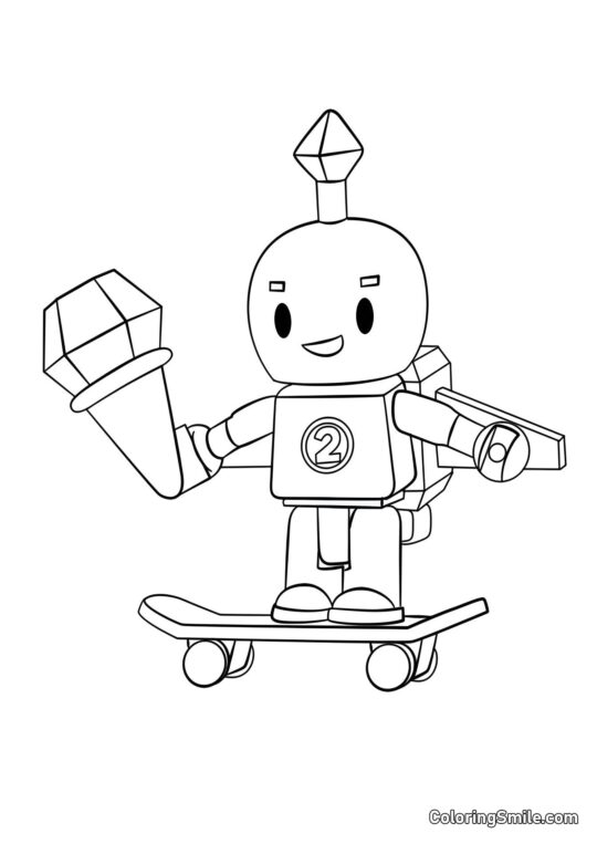 Roblox Robot na Skateboardu Roblox Robot na Skateboardu - Omalovánka