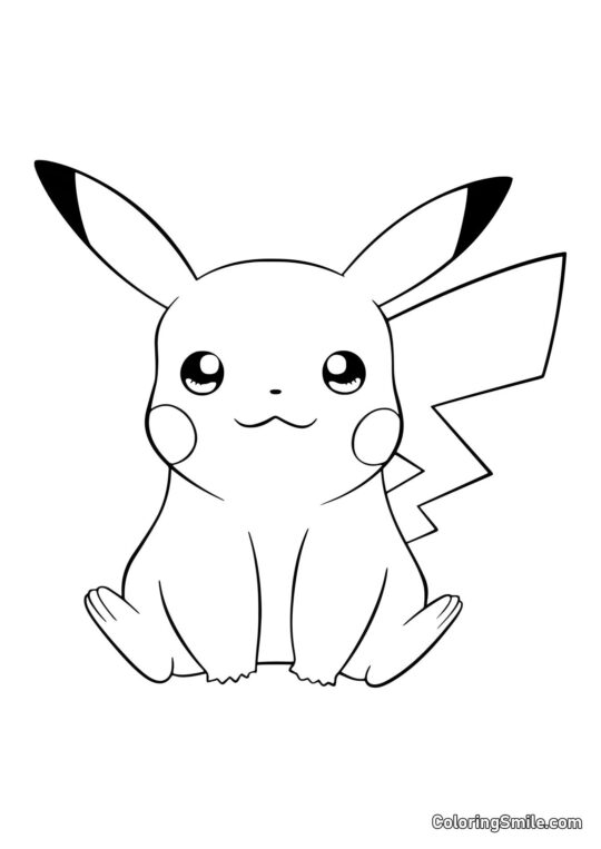 Chibi Pikachu - Omalovánka