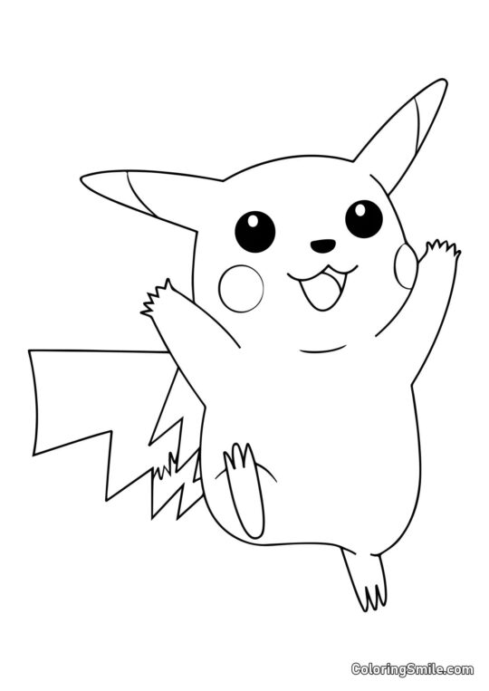 Šťastný Pikachu - Omalovánka