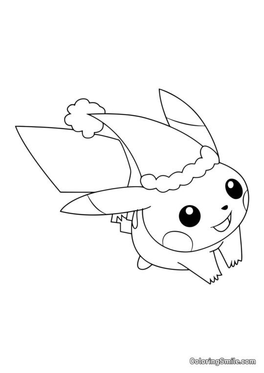 Pikachu na Nový rok - Omalovánka