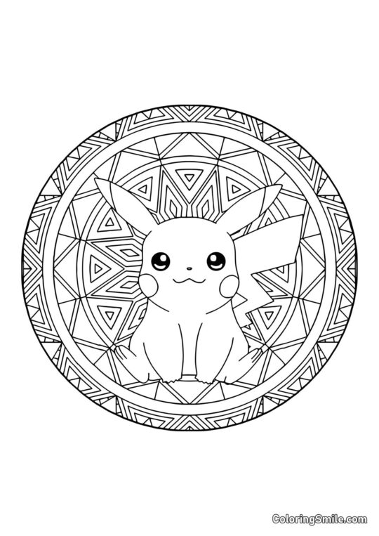 Pikachu mandala - Omalovánka