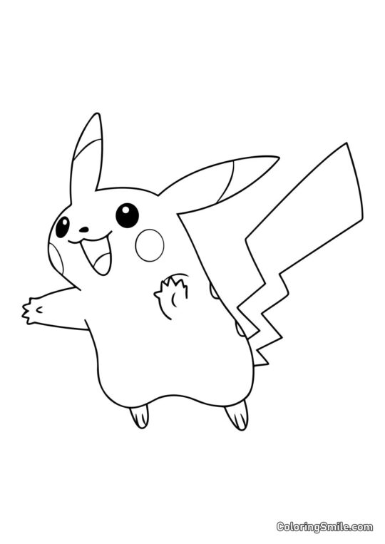Veselý Pikachu - Omalovánka