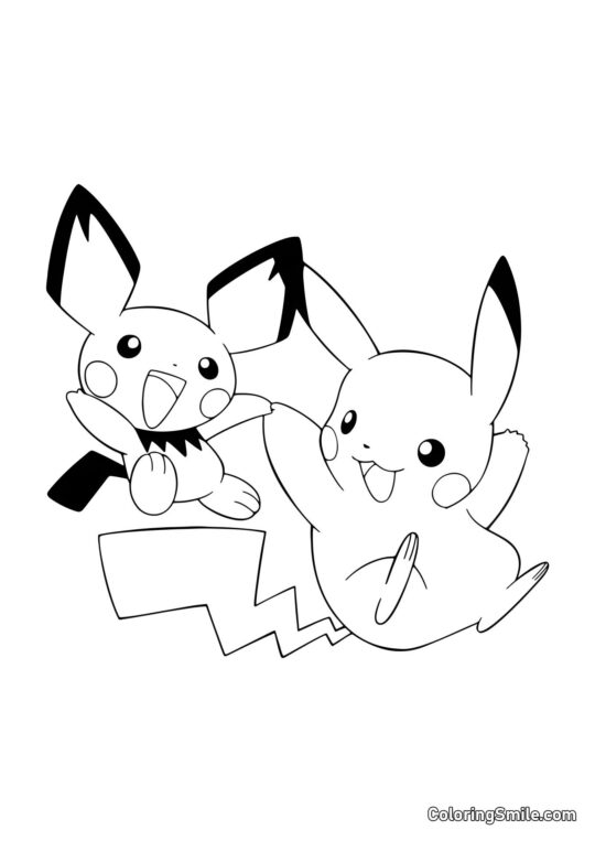 Pichu a Pikachu - Omalovánka